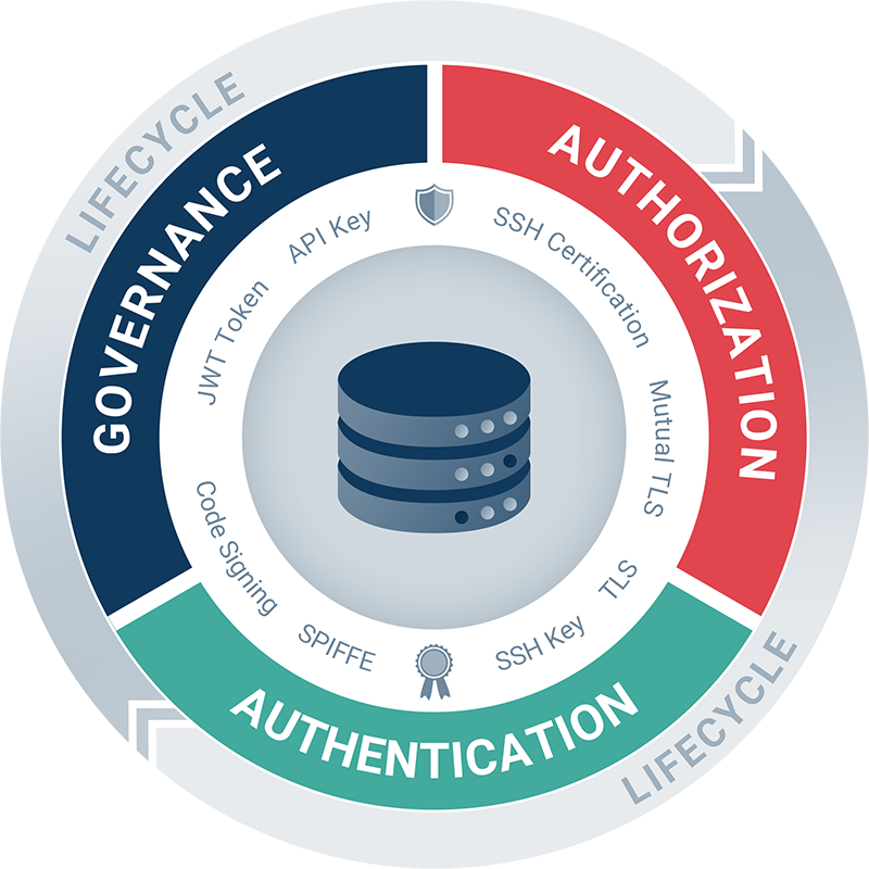 Non-Human Identity - Grafik mit Governance, Authorization, Authentication
